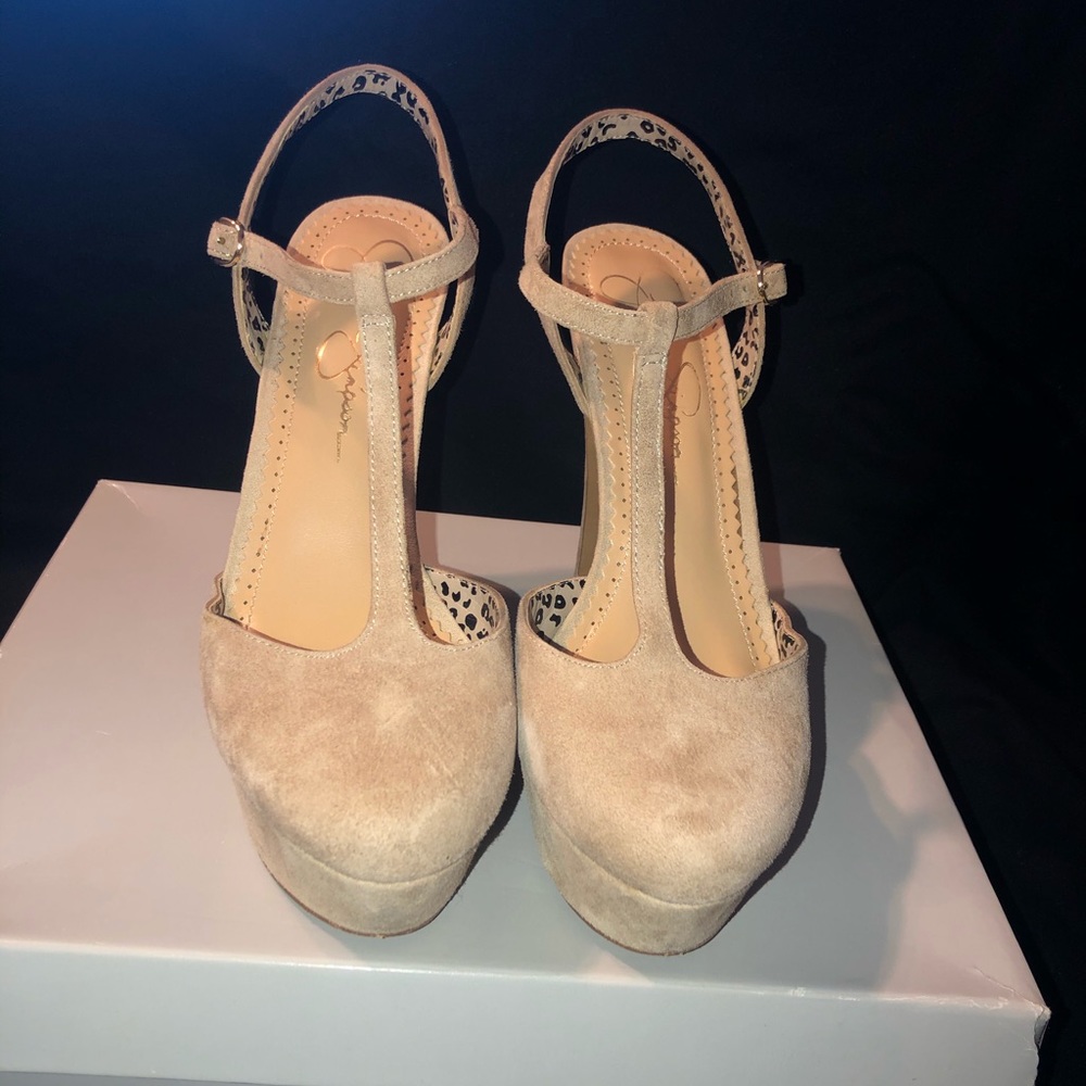 Jessica Simpson Cocoa Kid Suede Heels/Size 8.5 - Picture 2 of 3